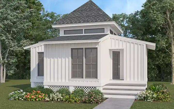 Accessory Dwelling Unit house plans 30-474 - front exterior, 516 sq ft, 2 bed, 1 bath house plans | Monster House Plans