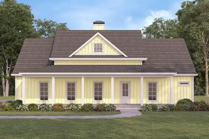 Southern house plans 30-477 - front exterior, 1,710 sq ft, 3 bed, 2 bath house plans | Monster House Plans