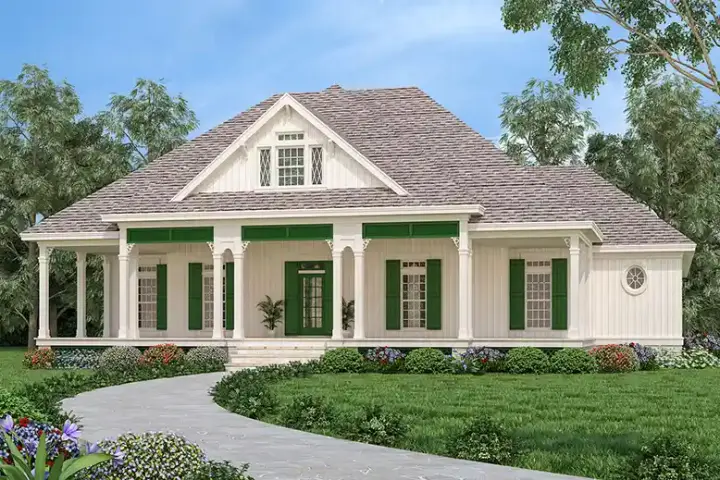 Southern house plans 30-480 - front exterior, 1,892 sq ft, 3 bed, 2 bath house plans | Monster House Plans