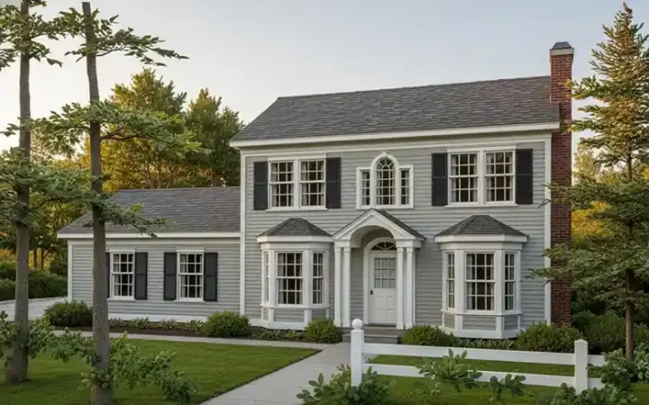 Colonial house plans 31-111 - front exterior, 1,439 sq ft, 3 bed, 2 bath house plans | Monster House Plans