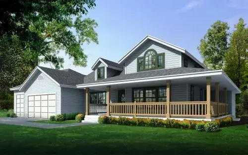 Farmhouse house plans 31-114 - front exterior, 1,515 sq ft, 2 bed, 2 bath house plans | Monster House Plans