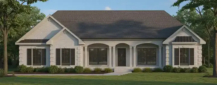Mediterranean house plans 31-116 - front exterior, 1,626 sq ft, 3 bed, 2 bath house plans | Monster House Plans