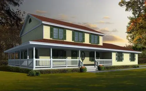Farmhouse house plans 31-133 - front exterior, 2,218 sq ft, 4 bed, 3 bath house plans | Monster House Plans