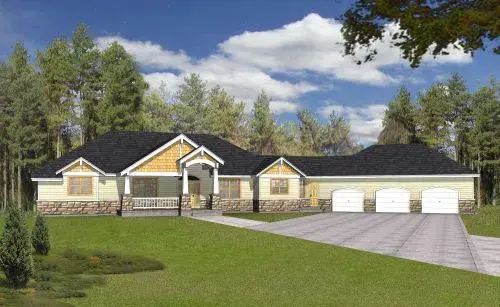 Craftsman house plans 31-147 - front exterior, 4,704 sq ft, 4 bed, 4 bath house plans | Monster House Plans