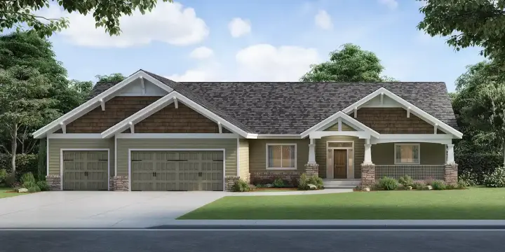 Craftsman house plans 31-159 - front exterior, 2,632 sq ft, 3 bed, 2 bath house plans | Monster House Plans