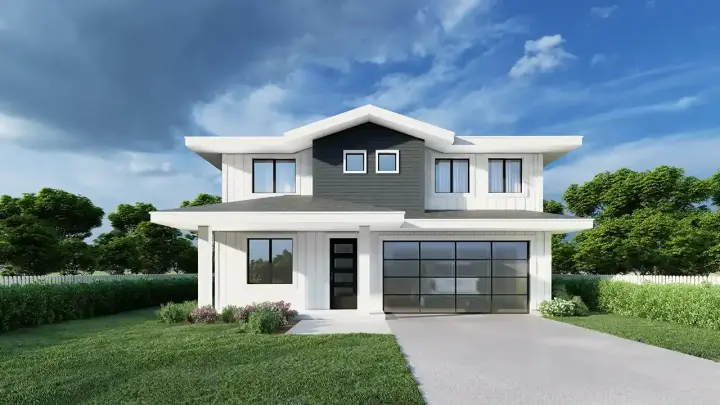 Transitional house plans 31-164 - front exterior, 2,106 sq ft, 4 bed, 2 bath house plans | Monster House Plans