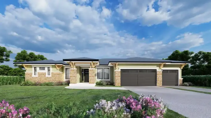 Contemporary house plans 31-165 - front exterior, 2,304 sq ft, 9 bed, 4 bath house plans | Monster House Plans