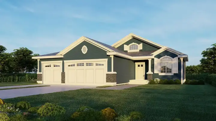 Craftsman house plans 31-169 - front exterior, 1,230 sq ft, 3 bed, 2 bath house plans | Monster House Plans