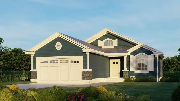 Craftsman house plans 31-170 - front exterior, 1,230 sq ft, 3 bed, 2 bath house plans | Monster House Plans