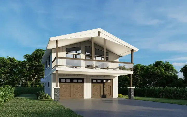 Contemporary house plans 31-172 - front exterior, 1,202 sq ft, 2 bed, 2 bath house plans | Monster House Plans