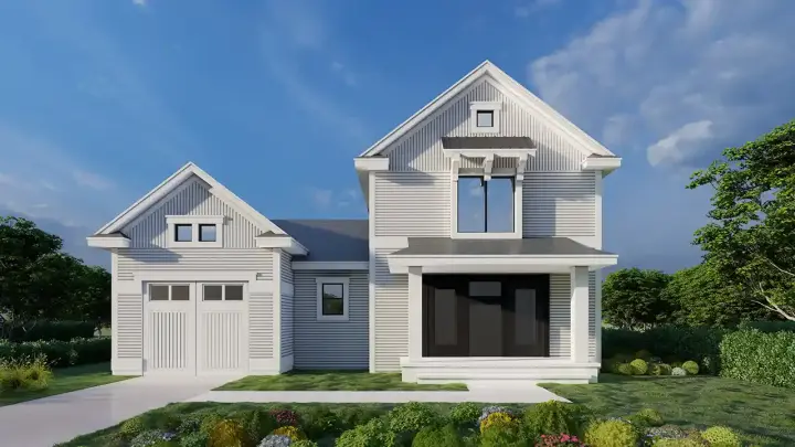 Modern Farmhouse house plans 31-175 - front exterior, 1,142 sq ft, 3 bed, 2 bath house plans | Monster House Plans