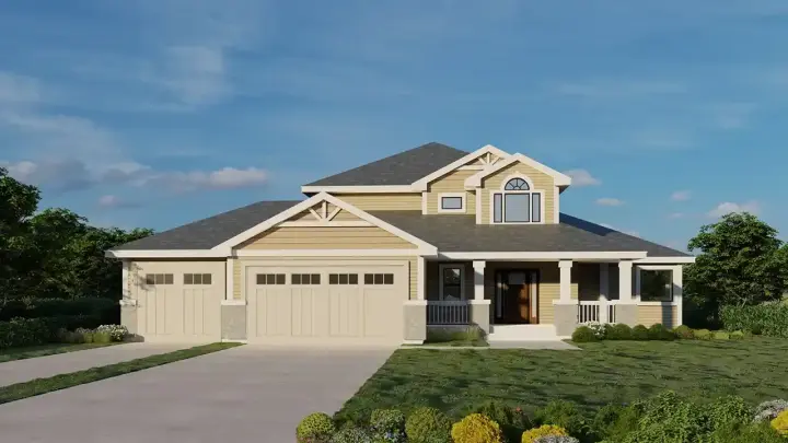 Northwest house plans 31-178 - front exterior, 3,690 sq ft, 5 bed, 3 bath house plans | Monster House Plans