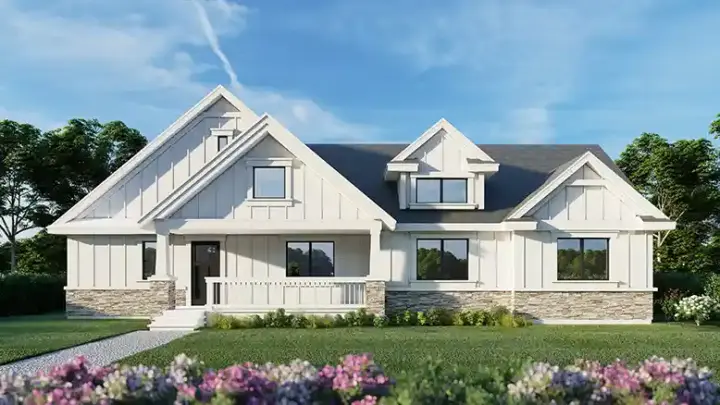 Accessory Dwelling Unit house plans 31-180 - front exterior, 800 sq ft, 1 bed, 1 bath house plans | Monster House Plans