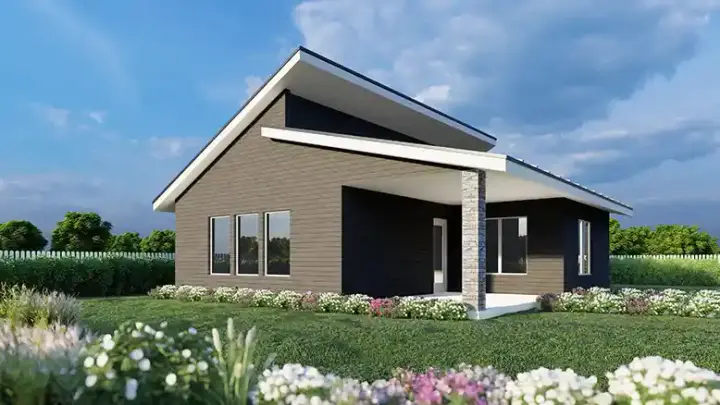 Accessory Dwelling Unit house plans 31-183 - front exterior, 800 sq ft, 1 bed, 1 bath house plans | Monster House Plans