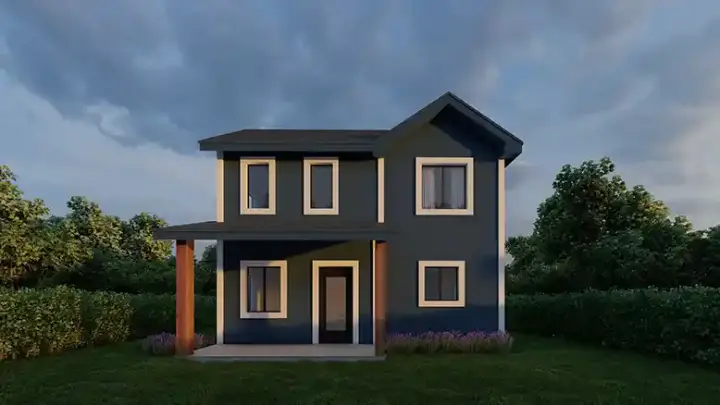 Accessory Dwelling Unit house plans 31-188 - front exterior, 936 sq ft, 2 bed, 1 bath house plans | Monster House Plans