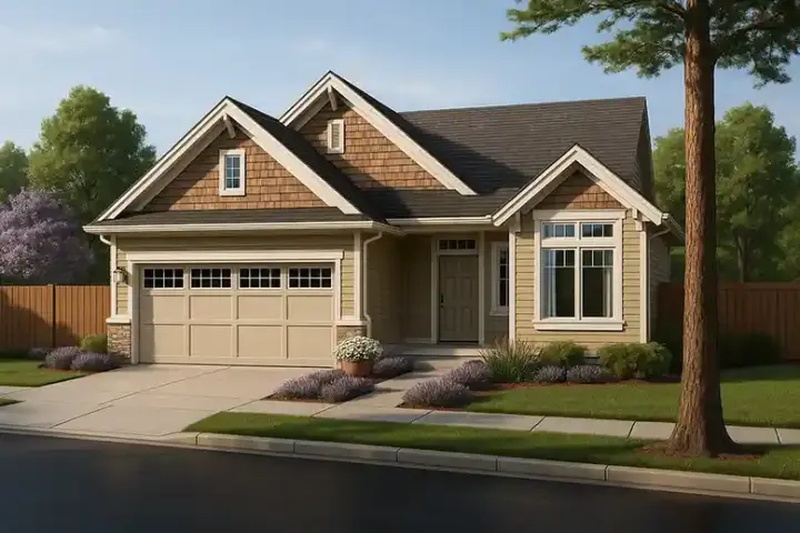 Craftsman house plans 31-201 - front exterior, 1,383 sq ft, 3 bed, 2 bath house plans | Monster House Plans
