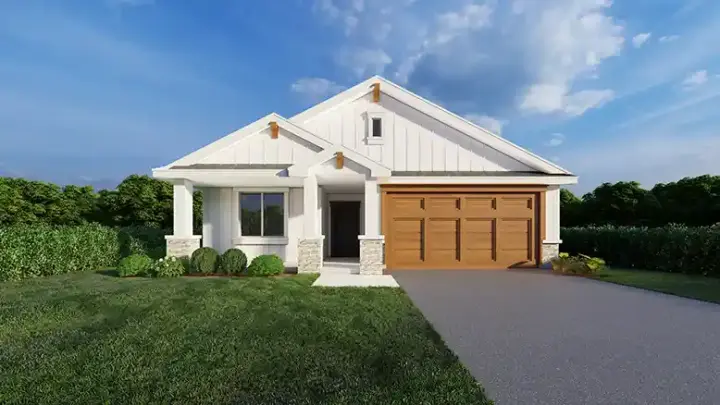 Craftsman house plans 31-203 - front exterior, 1,489 sq ft, 3 bed, 2 bath house plans | Monster House Plans