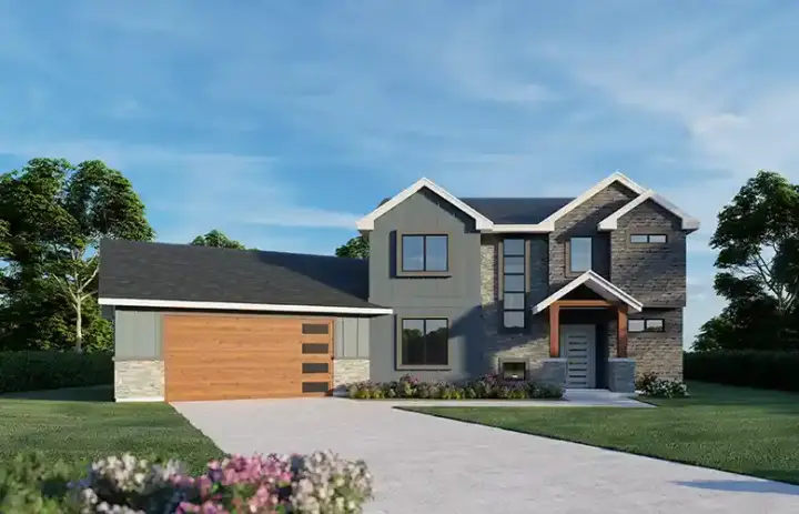 Craftsman house plans 31-207 - front exterior, 2,324 sq ft, 5 bed, 3 bath house plans | Monster House Plans