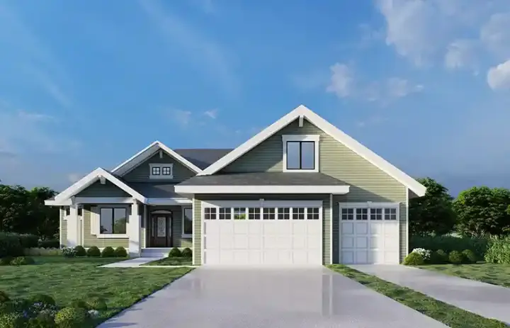 Traditional house plans 31-217 - front exterior, 1,570 sq ft, 6 bed, 3 bath house plans | Monster House Plans