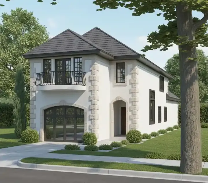 Mediterranean house plans 32-101 - front exterior, 2,321 sq ft, 3 bed, 2 bath house plans | Monster House Plans