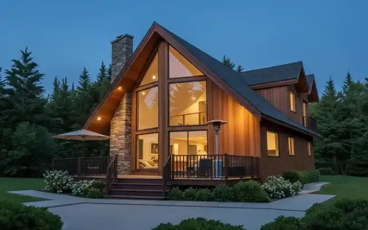 Contemporary house plans 32-105 - front exterior, 1,561 sq ft, 2 bed, 2 bath house plans | Monster House Plans