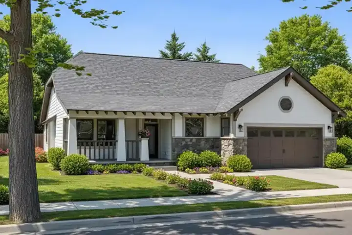 Craftsman house plans 32-110 - front exterior, 1,625 sq ft, 3 bed, 2 bath house plans | Monster House Plans
