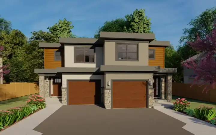 Modern house plans 32-118 - front exterior, 2,842 sq ft, 6 bed, 4 bath house plans | Monster House Plans
