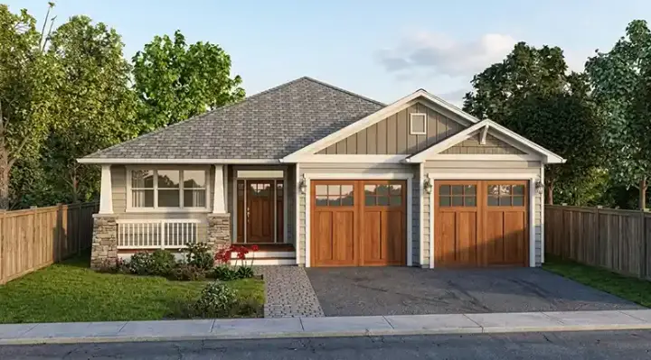 Craftsman house plans 32-129 - front exterior, 1,403 sq ft, 3 bed, 2 bath house plans | Monster House Plans