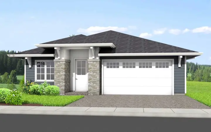Modern house plans 32-139 - front exterior, 1,378 sq ft, 2 bed, 1 bath house plans | Monster House Plans