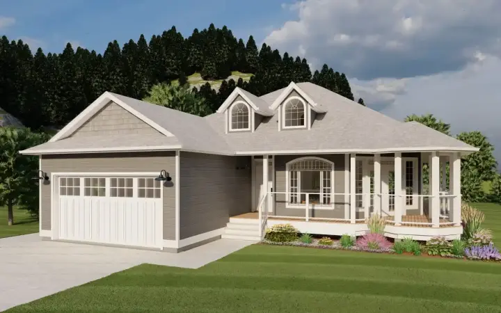 Country house plans 32-141 - front exterior, 1,597 sq ft, 3 bed, 2 bath house plans | Monster House Plans