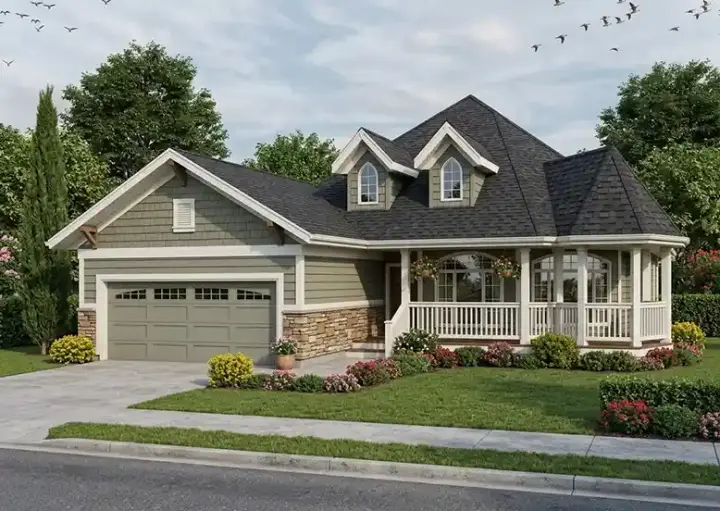 Traditional house plans 32-142 - front exterior, 1,746 sq ft, 5 bed, 4 bath house plans | Monster House Plans