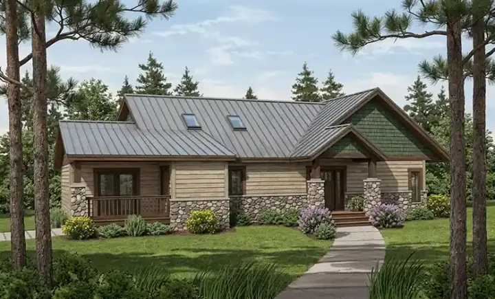 Craftsman house plans 32-147 - front exterior, 2,483 sq ft, 3 bed, 2 bath house plans | Monster House Plans