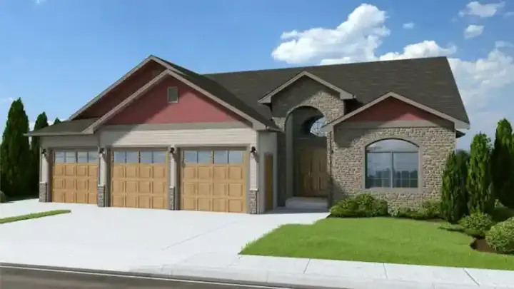 Traditional house plans 32-152 - front exterior, 1,559 sq ft, 2 bed, 2 bath house plans | Monster House Plans