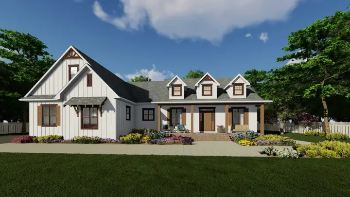 Modern Farmhouse house plans 32-160 - front exterior, 2,148 sq ft, 3 bed, 2 bath house plans | Monster House Plans