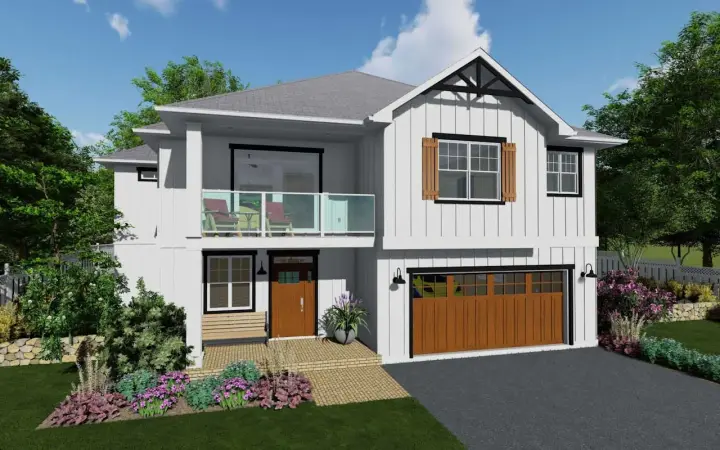 Modern Farmhouse house plans 32-161 - front exterior, 2,494 sq ft, 3 bed, 3 bath house plans | Monster House Plans