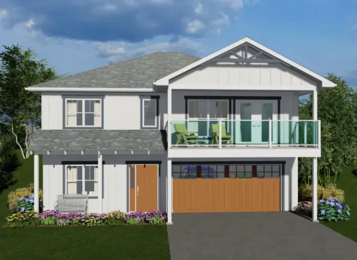 Traditional house plans 32-163 - front exterior, 1,152 sq ft, 3 bed, 2 bath house plans | Monster House Plans