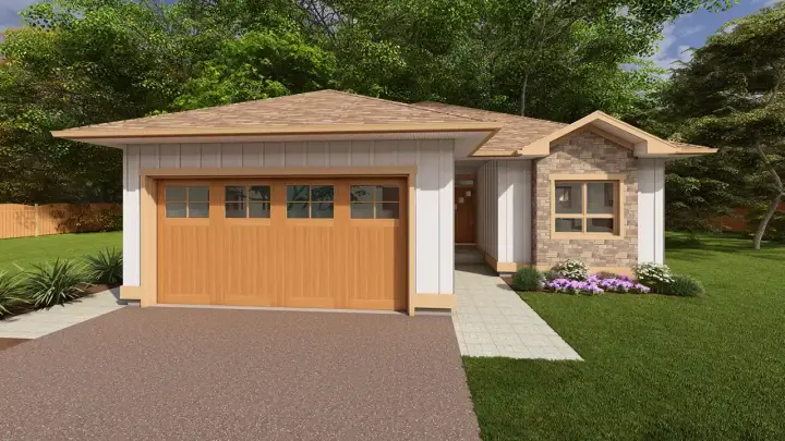Traditional house plans 32-192 - front exterior, 1,242 sq ft, 2 bed, 2 bath house plans | Monster House Plans