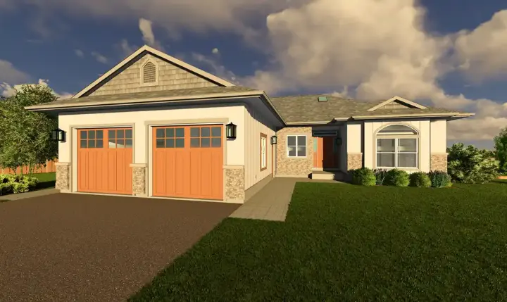 Traditional house plans 32-193 - front exterior, 1,980 sq ft, 3 bed, 2 bath house plans | Monster House Plans