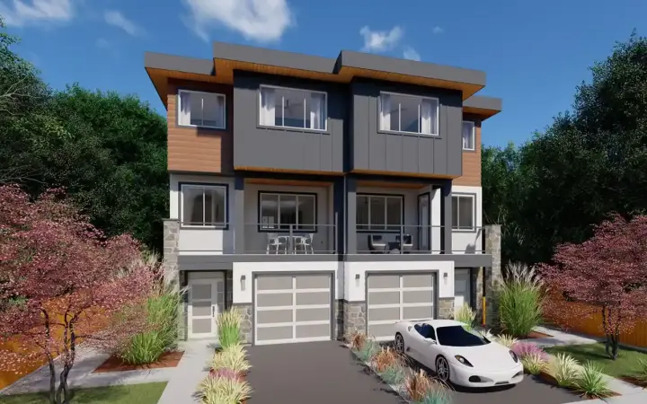 Modern house plans 32-208 - front exterior, 3,876 sq ft, 6 bed, 6 bath house plans | Monster House Plans