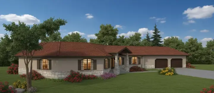 Traditional house plans 33-161 - front exterior, 2,698 sq ft, 3 bed, 3 bath house plans | Monster House Plans