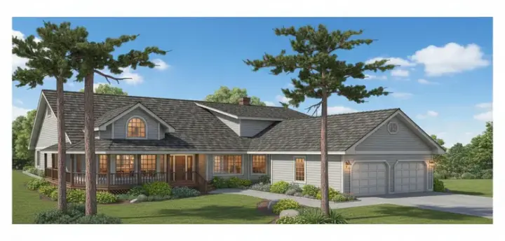 Traditional house plans 33-180 - front exterior, 2,699 sq ft, 3 bed, 3 bath house plans | Monster House Plans