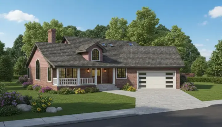 Country house plans 33-182 - front exterior, 2,219 sq ft, 3 bed, 2 bath house plans | Monster House Plans