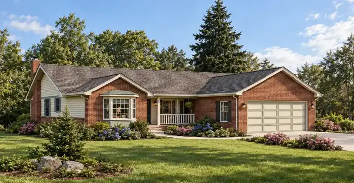 Traditional house plans 33-185 - front exterior, 1,511 sq ft, 3 bed, 2 bath house plans | Monster House Plans