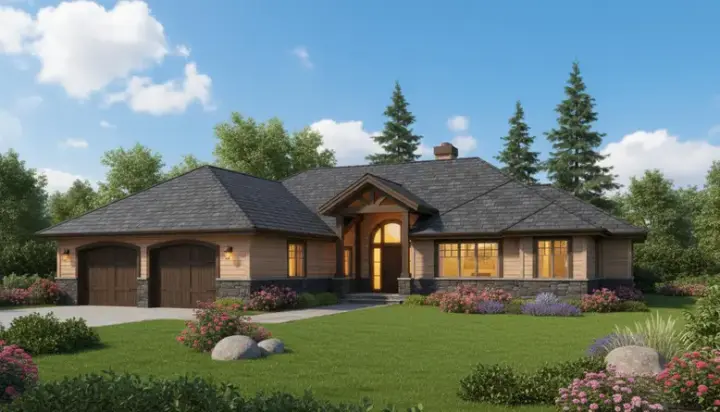 Traditional house plans 33-189 - front exterior, 2,480 sq ft, 3 bed, 2 bath house plans | Monster House Plans