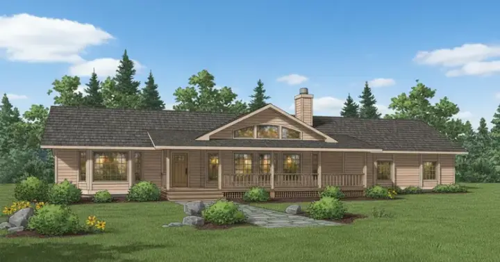 Contemporary house plans 33-194 - front exterior, 2,564 sq ft, 3 bed, 2 bath house plans | Monster House Plans