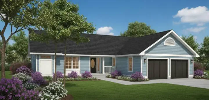 Traditional house plans 33-203 - front exterior, 1,428 sq ft, 2 bed, 2 bath house plans | Monster House Plans