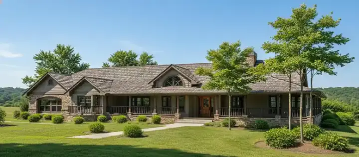 Traditional house plans 33-204 - front exterior, 2,596 sq ft, 4 bed, 3 bath house plans | Monster House Plans