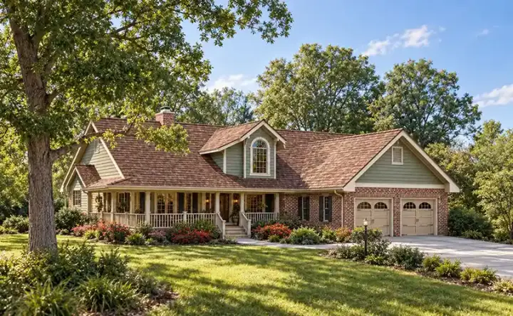 Traditional house plans 33-230 - front exterior, 2,970 sq ft, 4 bed, 4 bath house plans | Monster House Plans