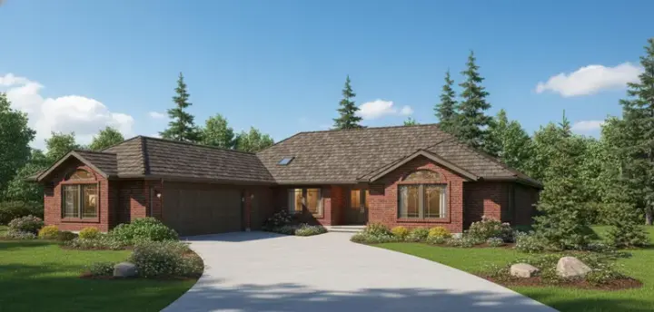 Traditional house plans 33-254 - front exterior, 2,443 sq ft, 3 bed, 2 bath house plans | Monster House Plans
