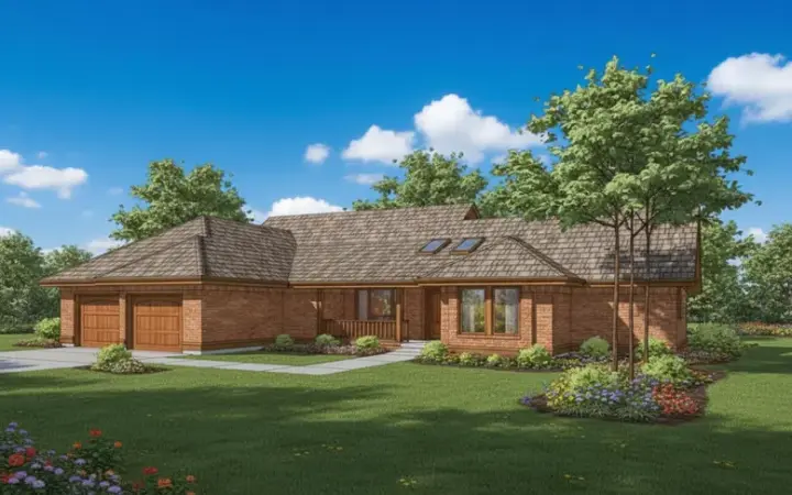 Traditional house plans 33-256 - front exterior, 2,274 sq ft, 3 bed, 2 bath house plans | Monster House Plans